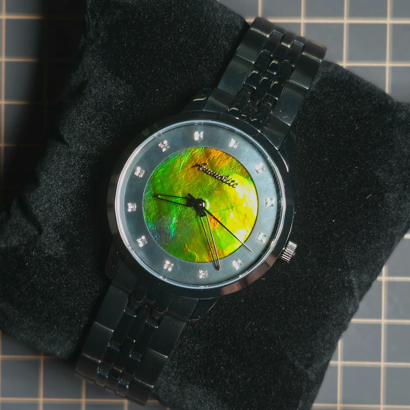 Ammolite Watch 22mm with Mother of Pearl with Preciosa accents BLP
