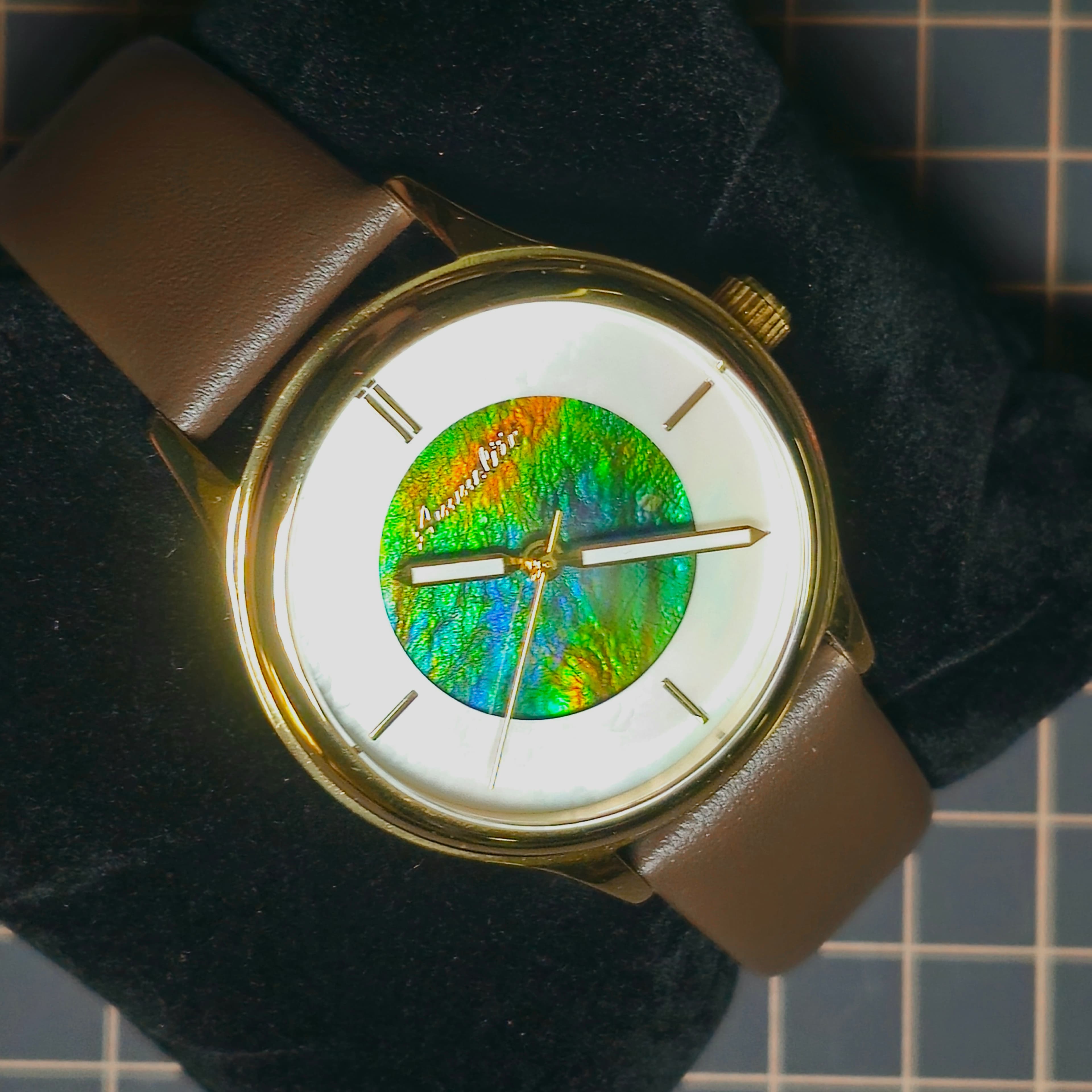 Ammolite Watch 20mm with Mother of Pearl BS